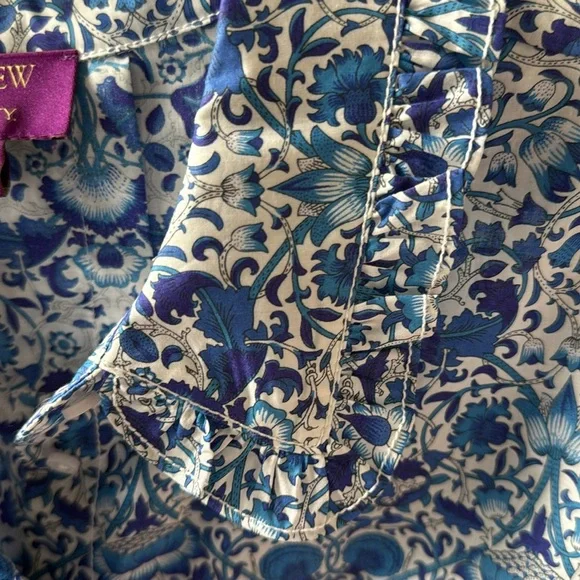 JCrew Ruffle-trim button-up shirt in Liberty® Lodden fabric - Picture 7 of 11